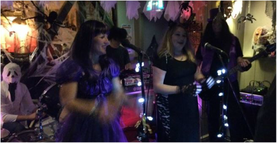 The Rhythm Collective band playing at the Street Inn Haloween party 2015