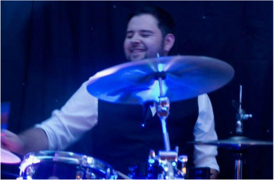 Rhys Moreby Drummer playing with The Rhythm Collective in Somerset